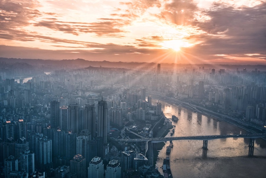 Cityscape at sunset