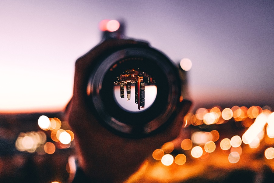 View through a lens