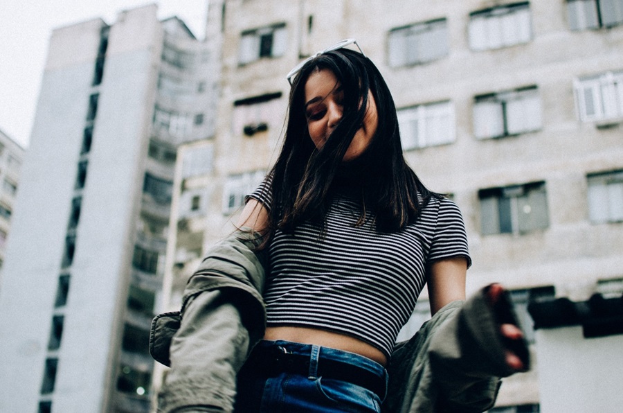 Woman in city