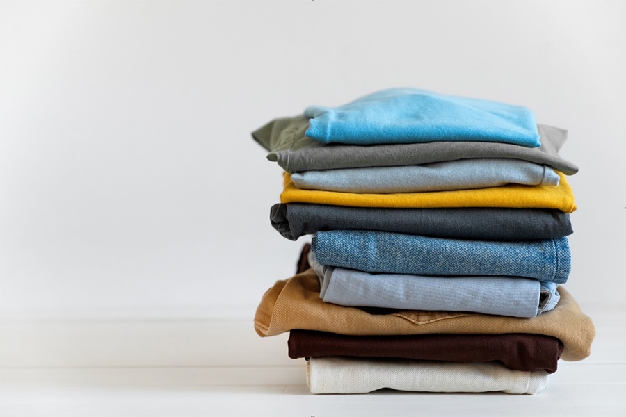 Stack of folded clothes