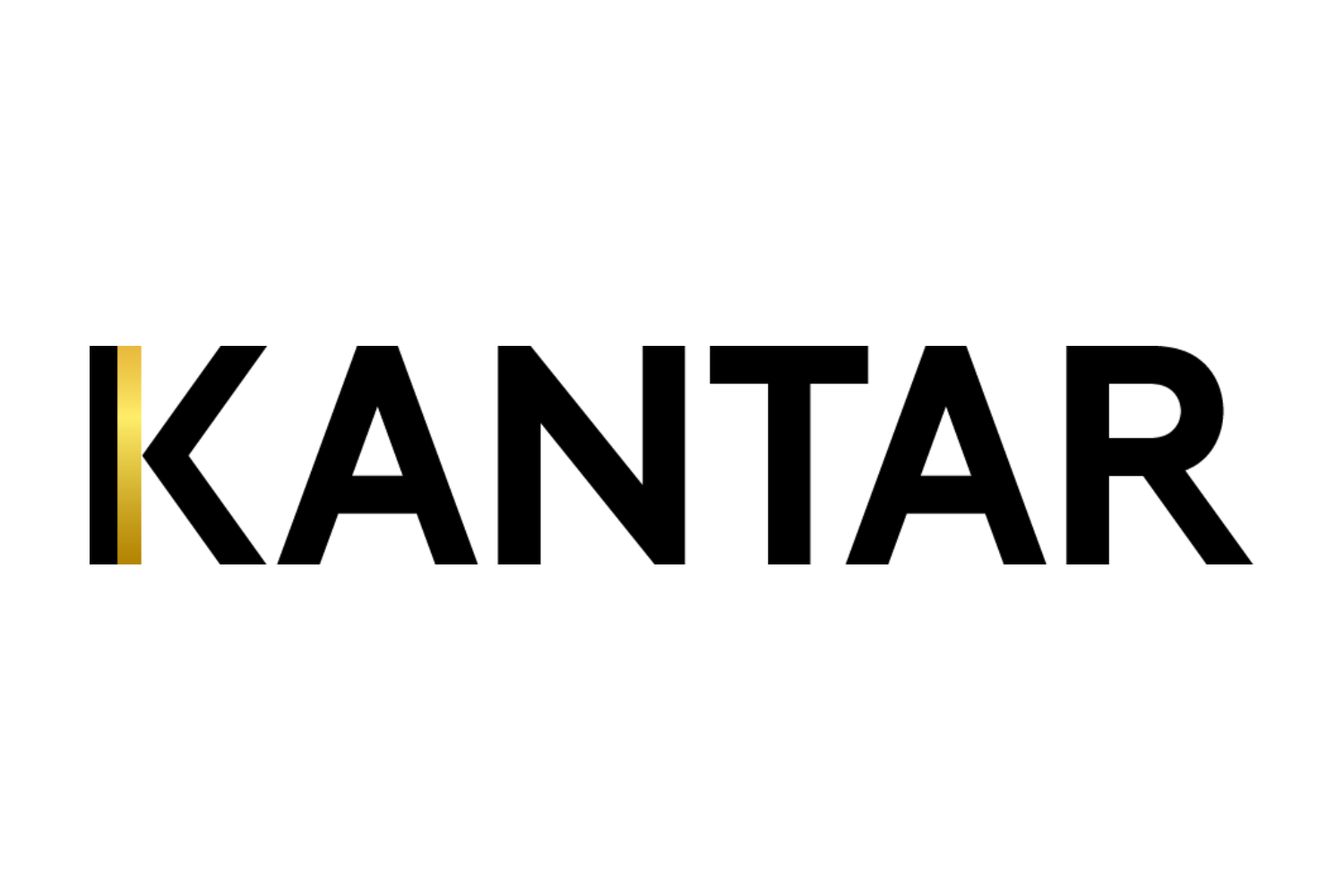 A black Kantar logo on a white background