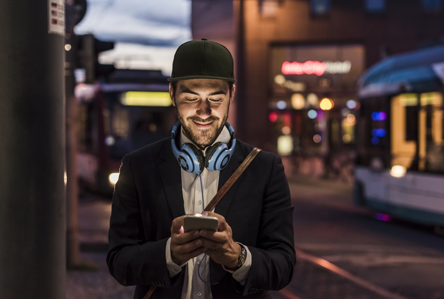 man holding phone