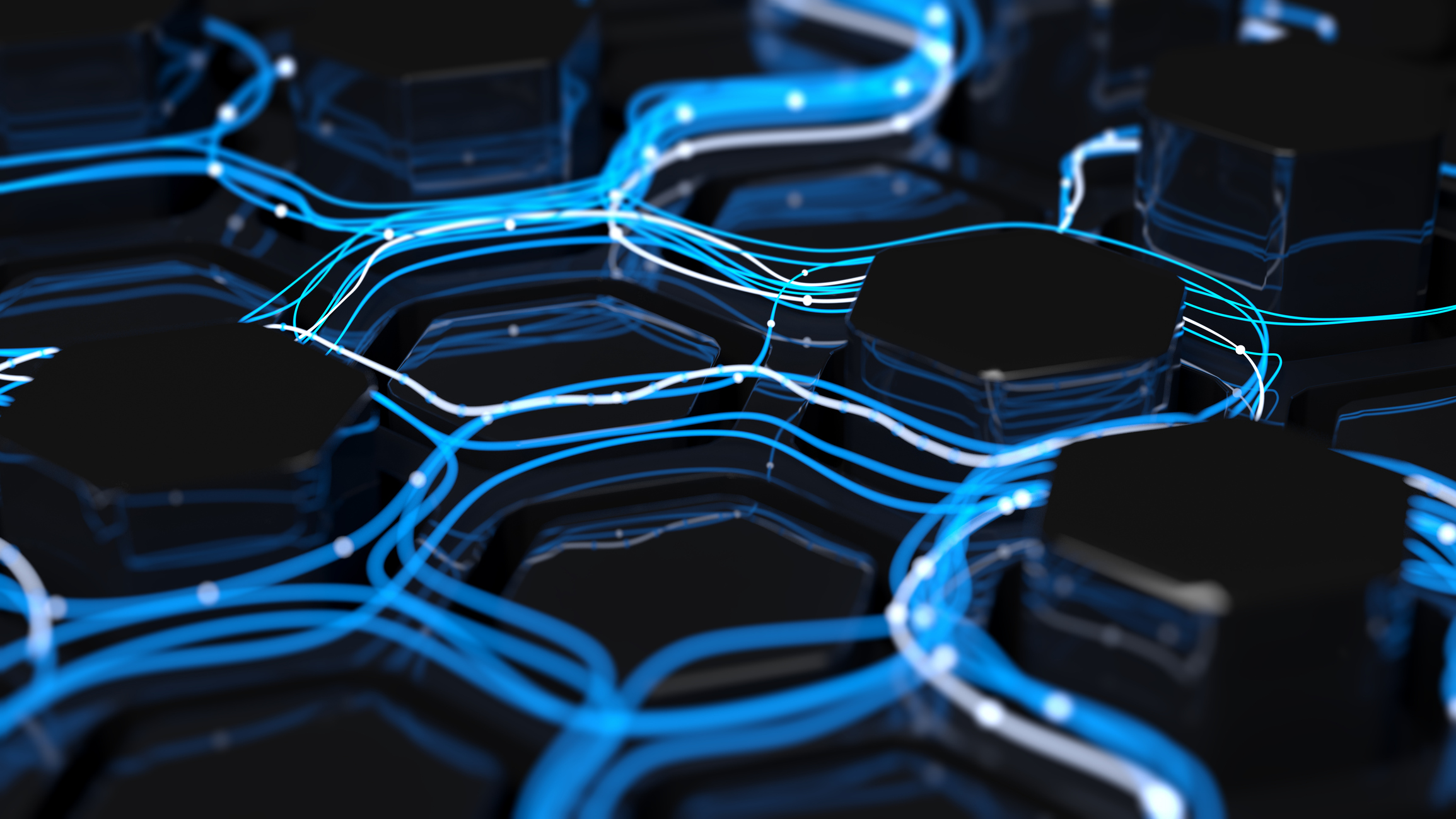 hex patterns in blue