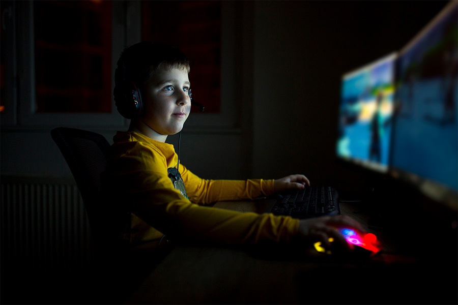 Boy in front of a computer