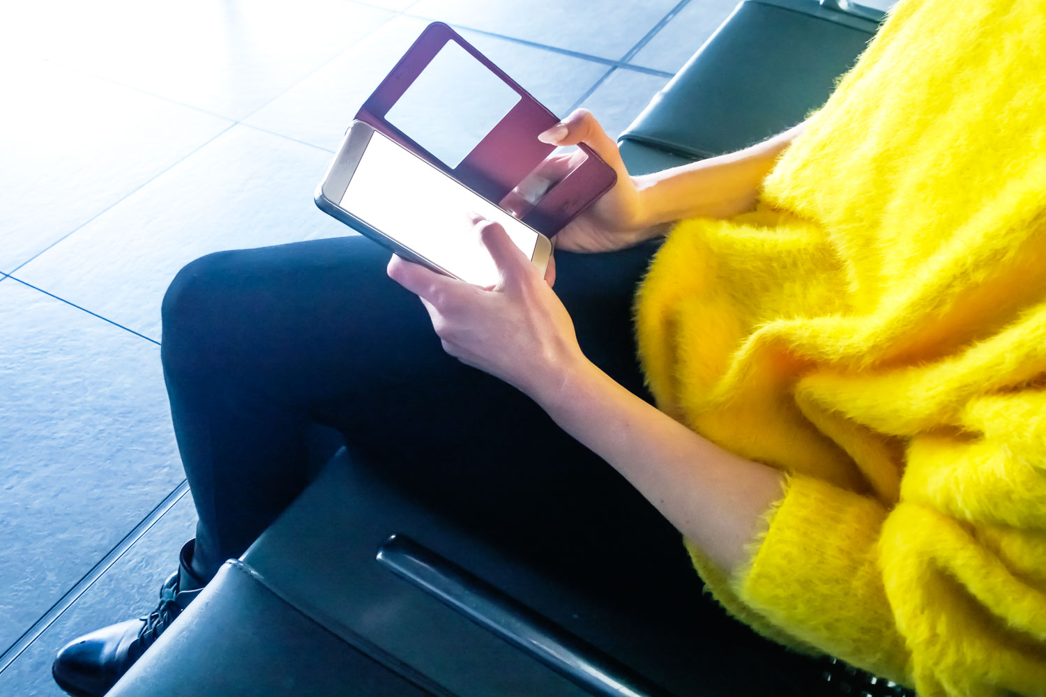 Person using smartphone