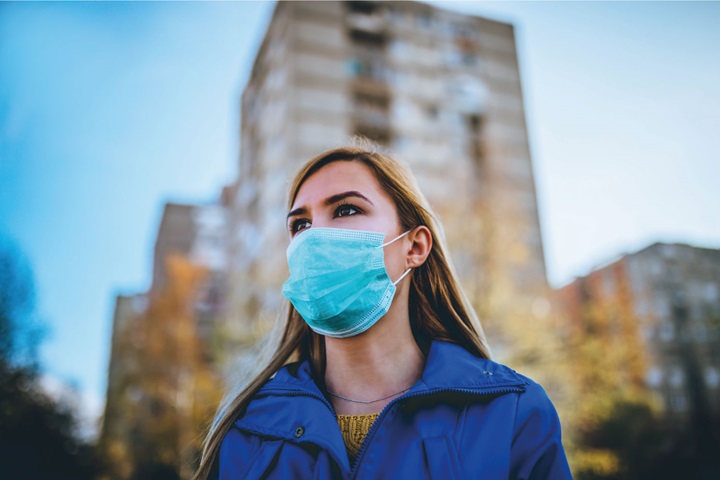 Woman wearing mask