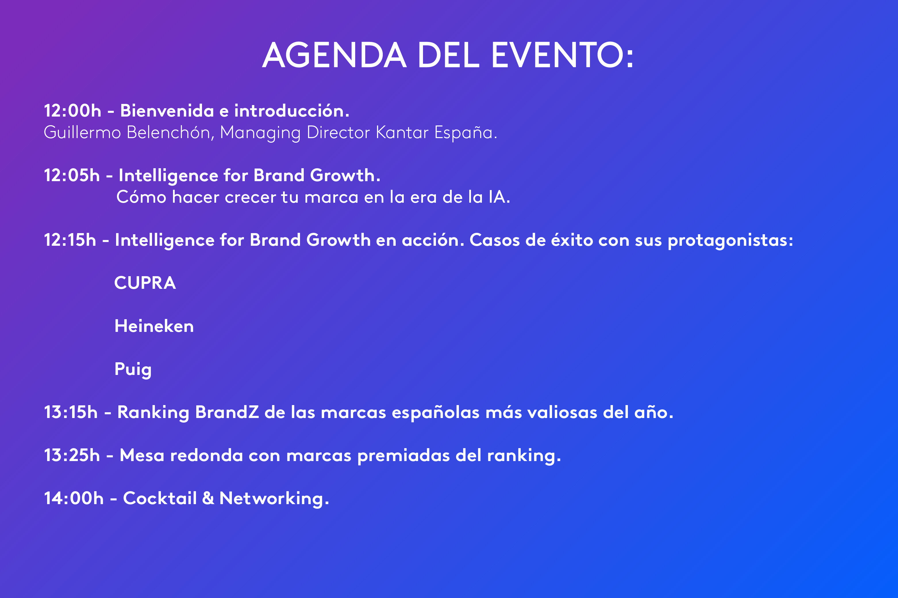 agenda evento Kantar BrandZ Spain 2026