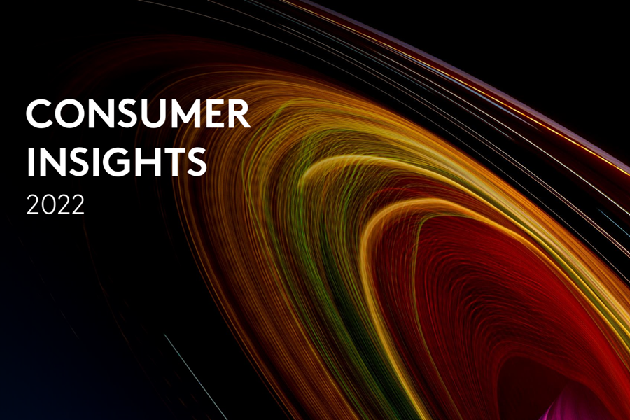 Imagen abstracta con círculos naranjas escrito "Consumer Insights"