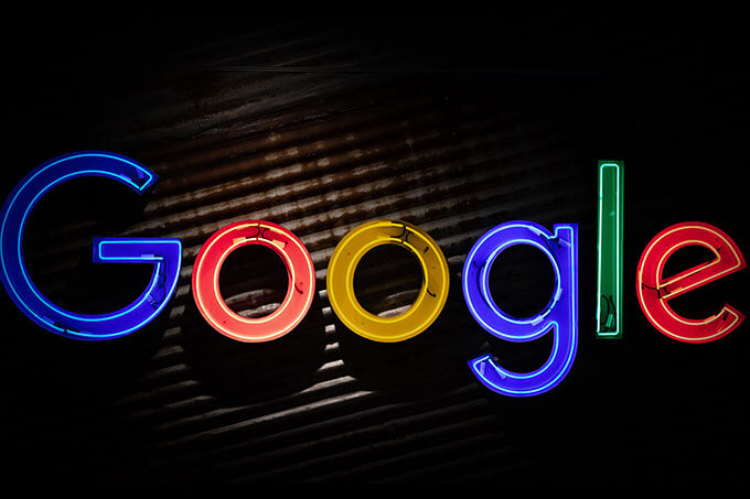 Google logo in neon lights