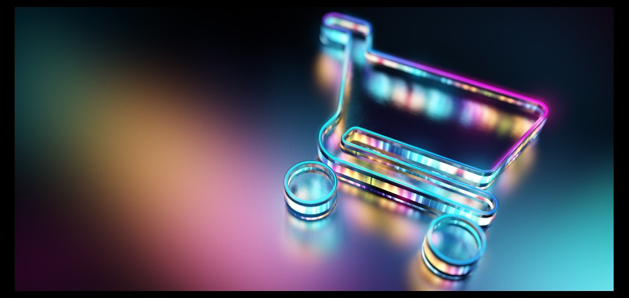 Neon winkelwagen