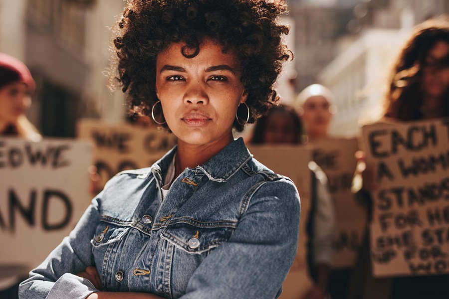 woman at protest