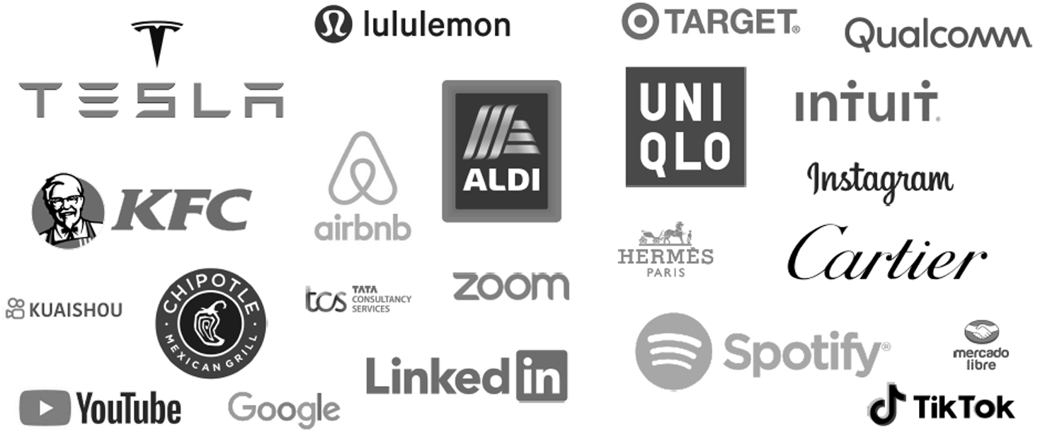 Logos of breakthrough brands