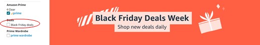 Amazon Black Friday deal filter button