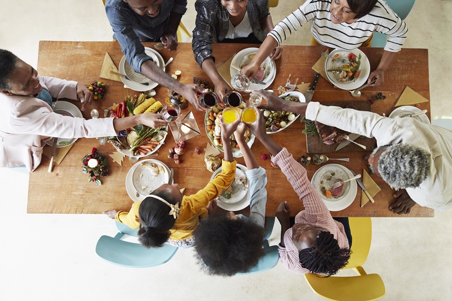 American families getting together for the holidays