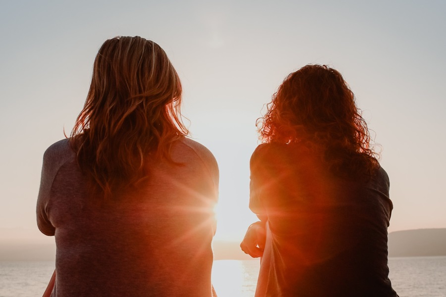 women in the sun