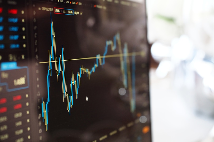 Close up photo of monitor with a graph on the screen