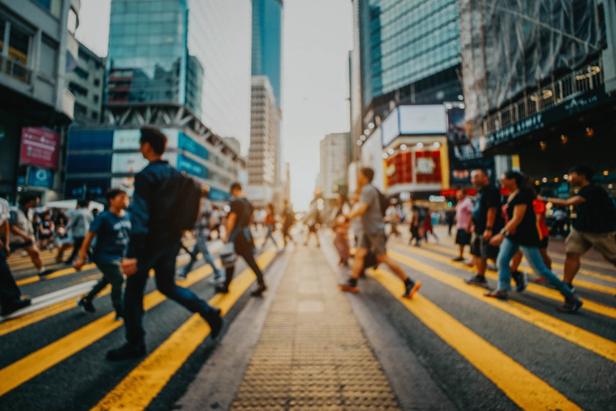 People on zebra crossing
