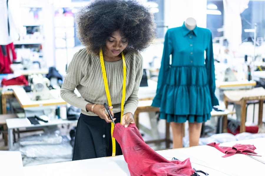 A fashion designer at work  