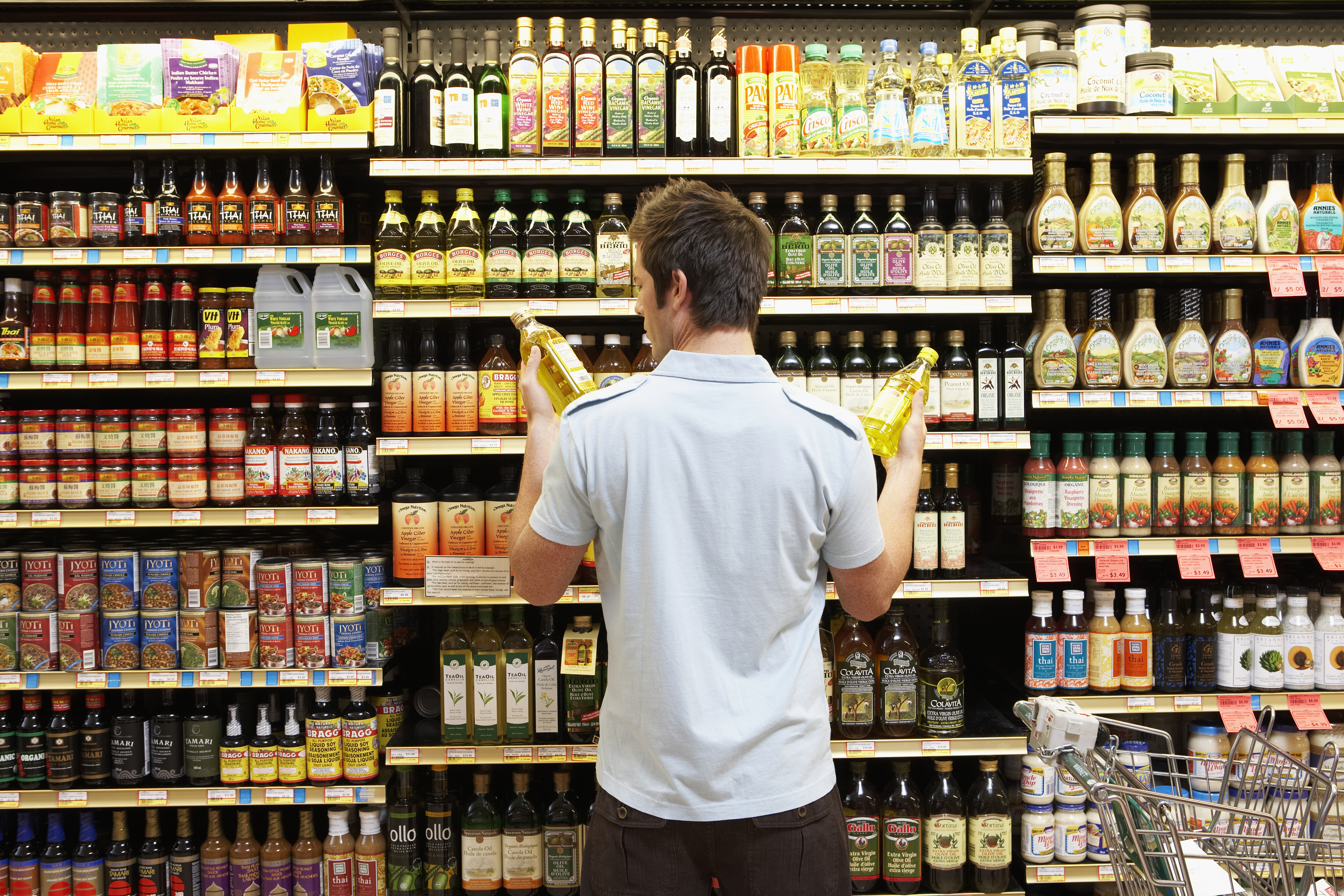 Man shopping in supermarket